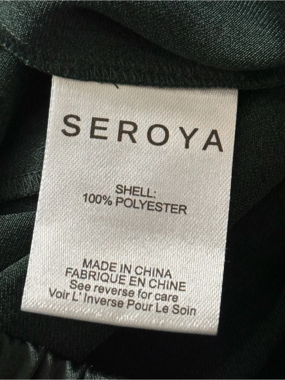 SEROYA Viva Satin Pants in Evergreen Satin Straight Leg Large SER.O.YA